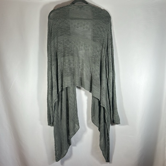 Torrid Sage Green Asymmetrical Pointelle Cardigan - Picture 9 of 10
